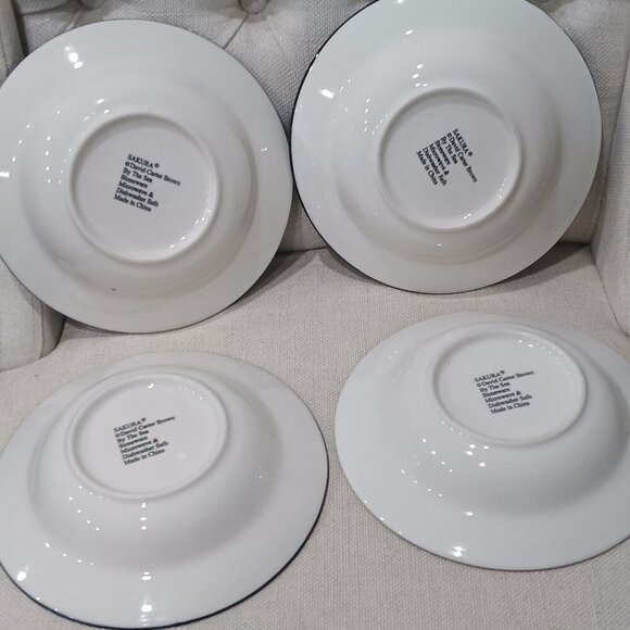 Sakura Nautical Theme Salad Plates "By The Sea" Lighthouses 8" Set of 4 EUC - Picture 2 of 11